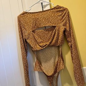 Floral Ribbed Bodysuit